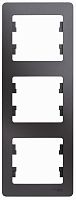 Рамка вертикальная Systeme Electric Glossa 3-м. графит картинка